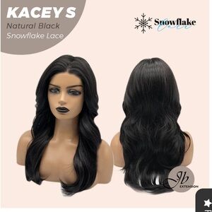 JB EXTENSIONS KACEY NATURAL  BLACK WITH TAG, SNOWFLAKE LACE